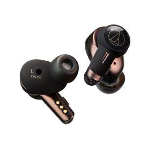 Audio-Technica ath-twx9 truly wireless earbuds in black and rose gold