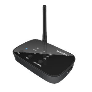 SIMOLIO JH-201D Bluetooth Transmitter front in black