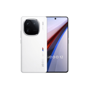 iQOO 12 phone in white front and back